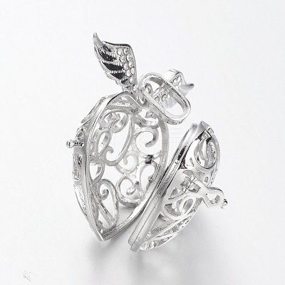 Eco-Friendly Rack Plating Brass Rhinestone Cage Pendants KK-M176-14P-NR-1