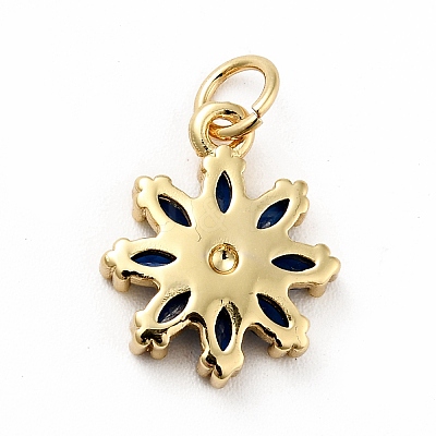 Rack Plating Brass Micro Pave Cubic Zirconia Charms ZIRC-F129-34C-G-1