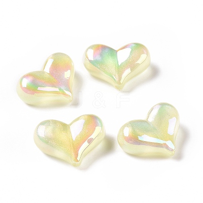 UV Plating Rainbow Iridescent Acrylic Beads OACR-C010-01D-1