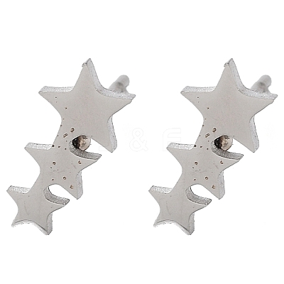 Non-Tarnish 304 Stainless Steel Stud Earrings EJEW-M242-01A-P-1