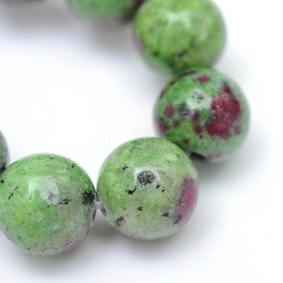 Round Dyed Natural Gemstone Bead Strands X-G-R345-10mm-15-1