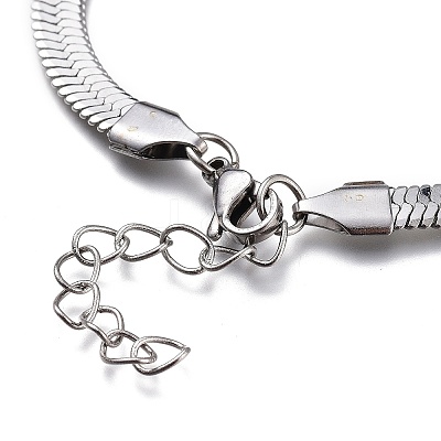 Tarnish Resistant Unisex 304 Stainless Steel Herringbone Chain Bracelets LS-BJEW-O177-01B-P-1