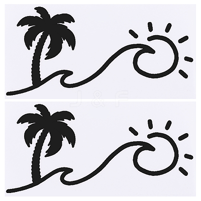 Beach Theme PVC Cartoon Self Adhesive Car Stickers FIND-WH0152-165C-1