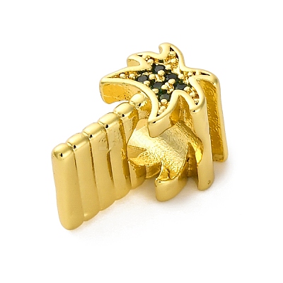 Rack Plating Brass Micro Pave Cubic Zirconia European Beads KK-Z081-05-1