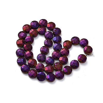 Electroplated Natural Lava Rock Beads Strands G-A256-F01-01A-1