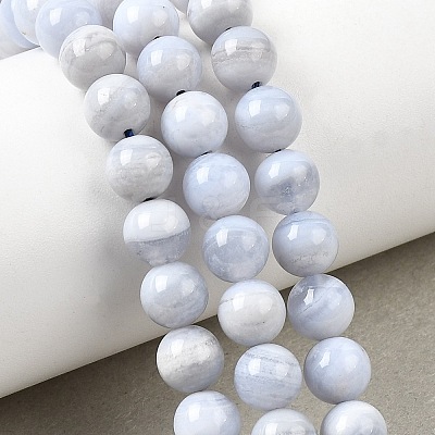 Natural Blue Lace Agate Beads Strands G-G344-A06-6mm-1