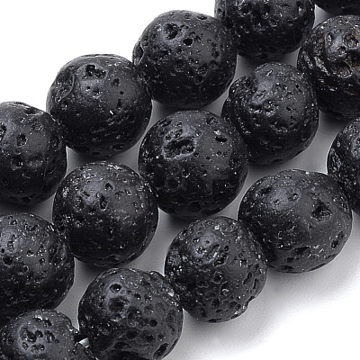 Natural Lava Rock Beads Strands G-S259-11-6mm-1