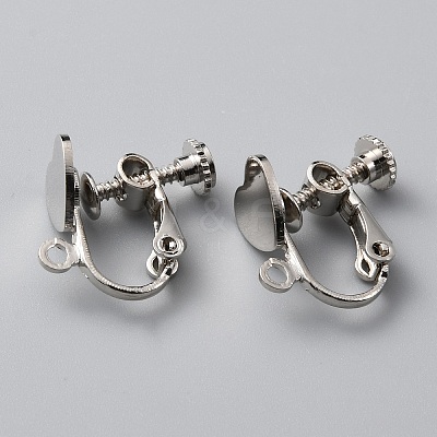 Heart Brass Clip-on Earring Findings KK-TAC0005-03P-1