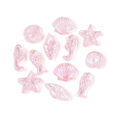 Ocean Theme Transparent Acrylic Beads TACR-T028-69A-1