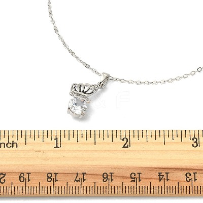 Crystal Rhinestone Butterfly Pendant Necklace with Cable Chains NJEW-FZ00018-1