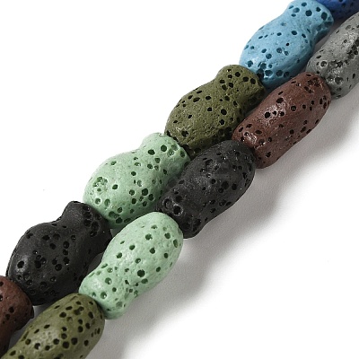 Natural Lava Rock Beads Strands G-U007-01N-1