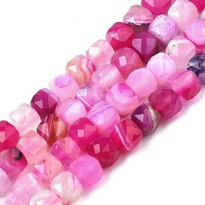Natural Banded Agate/Striped Agate Beads Strands G-S359-374B-1