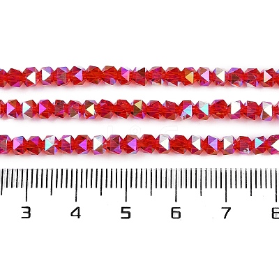 Electroplate Glass Beads Strands GLAA-Q105-02D-1