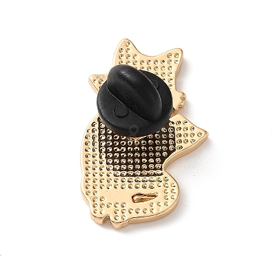 Cat Shape Holding Love Letter Enamel Pins AL-CBAC438-01H-1