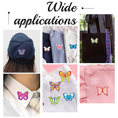 24Pcs 12 Styles Butterfly Polyester Computerized Embroidery Iron on/Sew on Patches PATC-GO0001-18-1