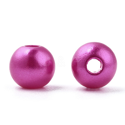Spray Painted ABS Plastic Imitation Pearl Beads OACR-T015-05A-14-1