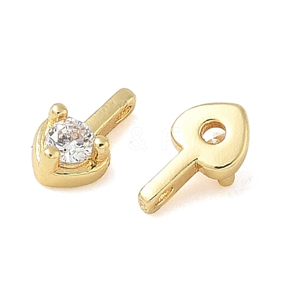 Brass Pave Clear Cubic Zirconia Charms CU-CBA9FFD-11G-03-1