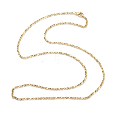 PVD Vacuum Plating 304 Stainless Steel Rolo Chain Necklaces X-NJEW-I248-11C-G-1