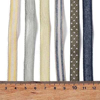 18 Yards 6 Styles Polyester Ribbon SRIB-C001-E08-1
