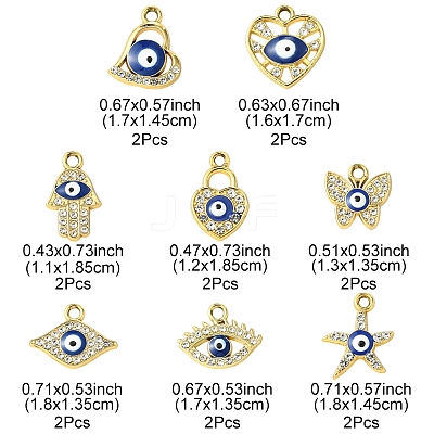 16Pcs 8 Styles UV Plating Alloy Enamel Pendants FIND-FS0002-74-1