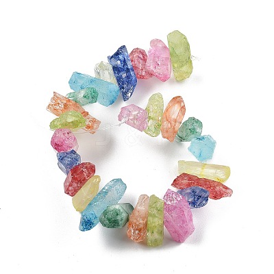 Natural Dyed Quartz Pointed Stick Beads Strands G-G791-15-01-1