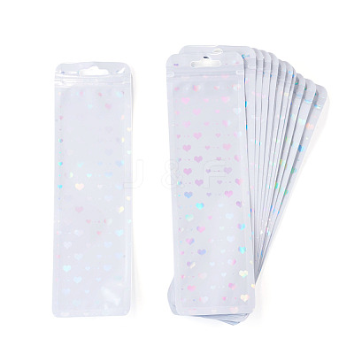 50Pcs Rectangle Glitter Holographic Plastic Yin-yang Zip Top Gift Bags OPP-TADJ0001-07B-1