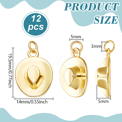 12PCS Rack Plating Brass Pendants KK-BC0014-37G-1