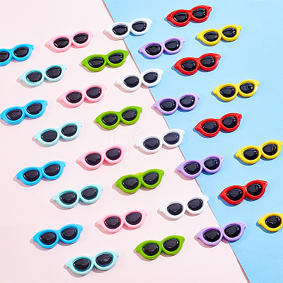 96Pcs 8 Colors Opaque Resin Cabochons RESI-GL0001-04-1