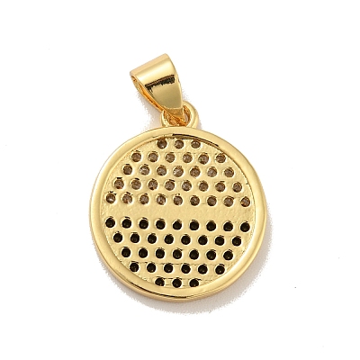 Brass Micro Pave Cubic Zirconia Pendants KK-B059-35G-C-1