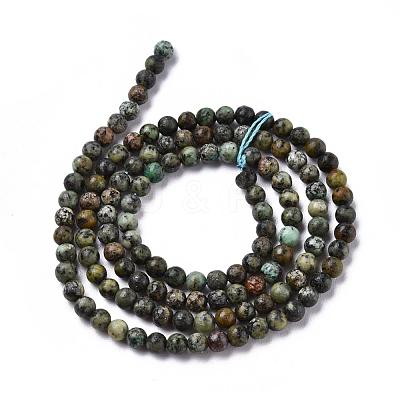 Natural African Turquoise(Jasper) Beads Strands G-N0188-02-3mm-1