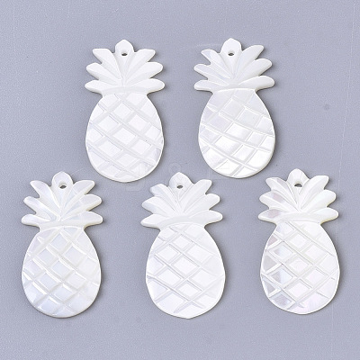 Natural White Shell Mother of Pearl Shell SSHEL-N034-37-1