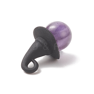 Halloween Theme Natural Mixed Stone Round Pendants PALLOY-JF02031-1