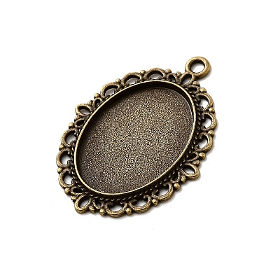 Zinc Alloy Pendant Settings for Cabochon & Rhinestone PALLOY-A15257-AB-FF-1