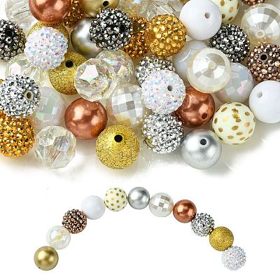 50 Pcs DIY Resin Rhinestone Graduated Beads Bracelets Making Kits DIY-CJ0002-47-1