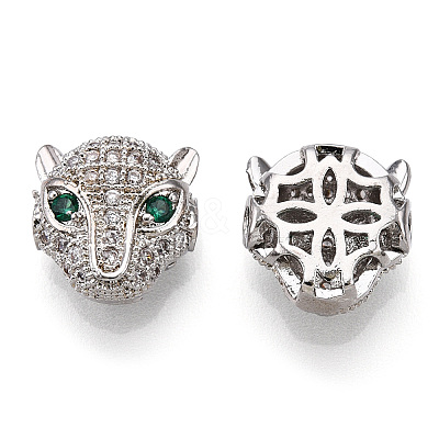 Brass Micro Pave Cubic Zirconia Beads ZIRC-S053-YS014G-4-1