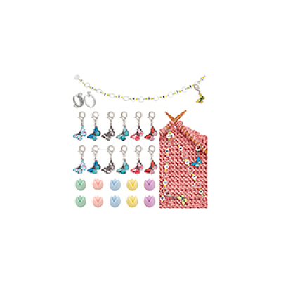 35Pcs Butterfly & Flower DIY Knitting Tool Sets HJEW-NB00055-1