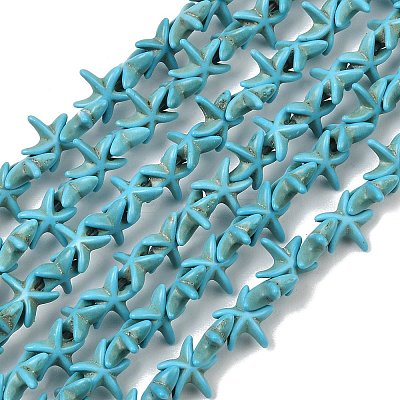 Synthetic Turquoise Dyed Beads Strands GG-CBA2BD3-01B-1