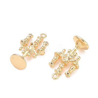 Brass Micro Pave Clear Cubic Zirconia Pendants KK-K351-75G-1