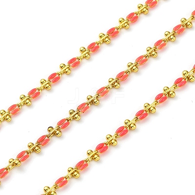 Brass Enamel Link Chains CHC-L050-07G-07-1