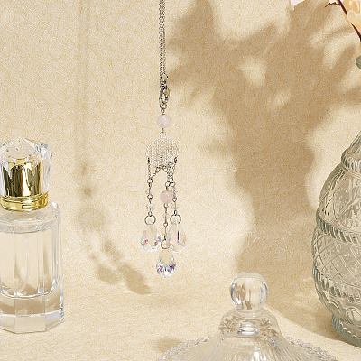 2Pcs Glass Teardrop Pendant Decorations FIND-CA0007-58-1