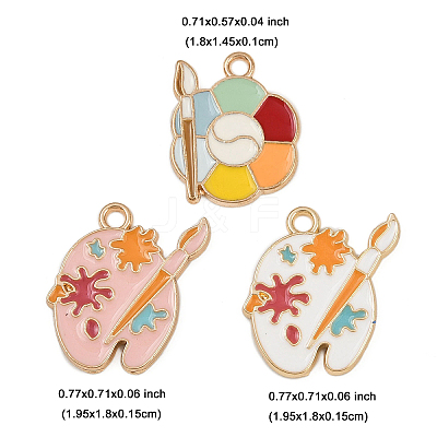 12Pcs 3 Styles Alloy Enamel Pendants FIND-FP0002-99-1