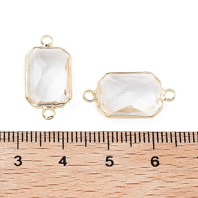 Rack Plating Brass Pave Glass Connectors Charms KK-M013-03G-1