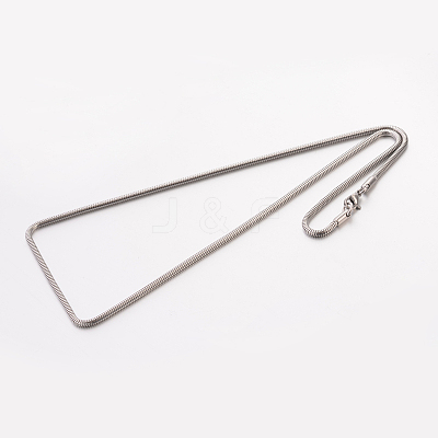 Tarnish Resistant 304 Stainless Steel Snake Chain Necklaces STAS-M174-005P-2.4-1