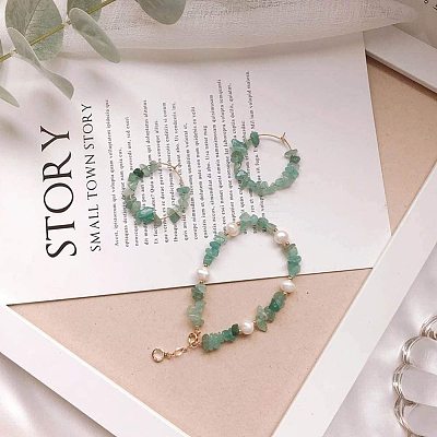 Natural Jade & Aquamarine &  Green Aventurine & White Shell & Red Jasper & Rose Quartz & Tiger Eye & Amethyst & Agate & Obsidian Chips Beads G-PH0033-03-1