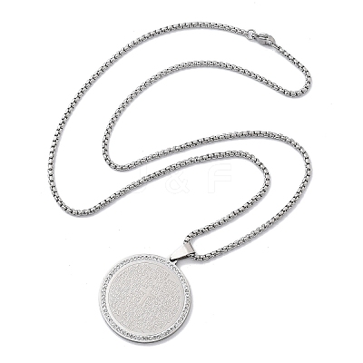 201 Stainless Steel Rhinestone Pendant Necklaces for Women NJEW-U021-08P-1