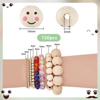 Printed Natural Wood European Beads WOOD-PH0002-79C-1