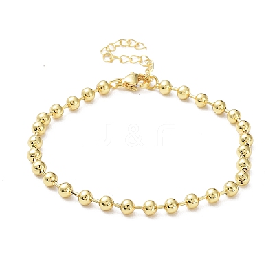 Rack Plating Brass Ball Chain Bracelets for Women BJEW-G676-01B-G-1