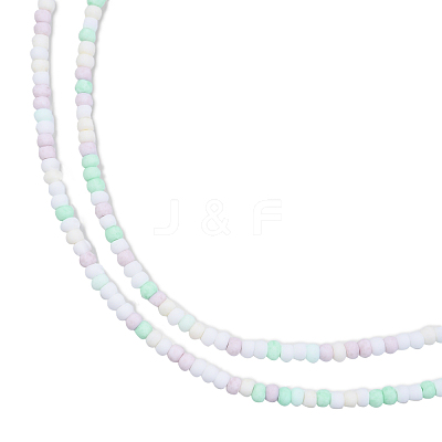 Opaque Spray Painted Glass Bead Strands GLAA-N047-07-04-1