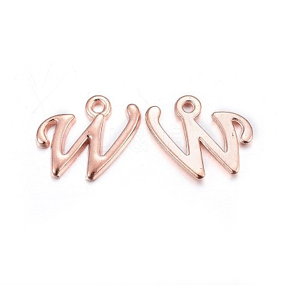 Rose Gold Plated Alloy Letter Pendants LS-X-PALLOY-J718-01RG-W-1