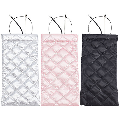 3pcs 3 Colors Rhombus Pattern Rectangle Polyester Eyeglass Pouch AJEW-CP0005-55-1